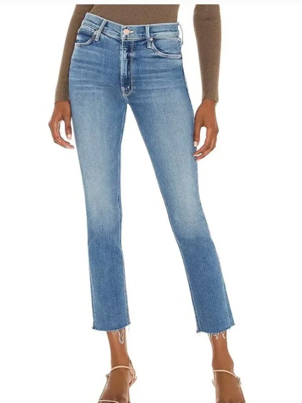 MOTHER The Mid Rise Dazzler Ankle Fray Jeans Size 25